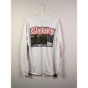 Slipknot Shirt Mens Sz XL White Wait And Bleed Barcode Long Sleeve Print